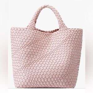 Queenoris Women's‎ Pink Woven Purse Handbag Tote Vegan Brand New